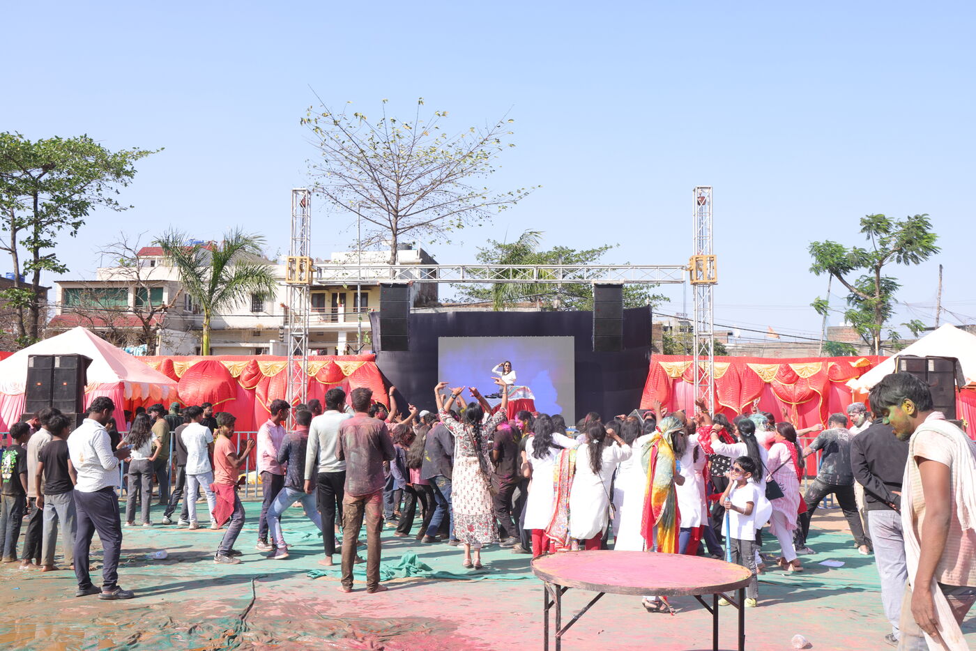 Holi festival stage