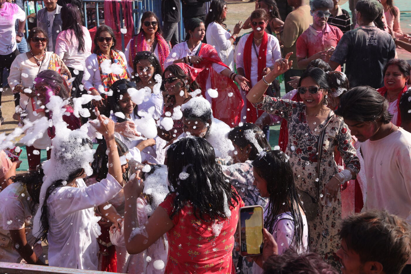 Holi festival crowd energy